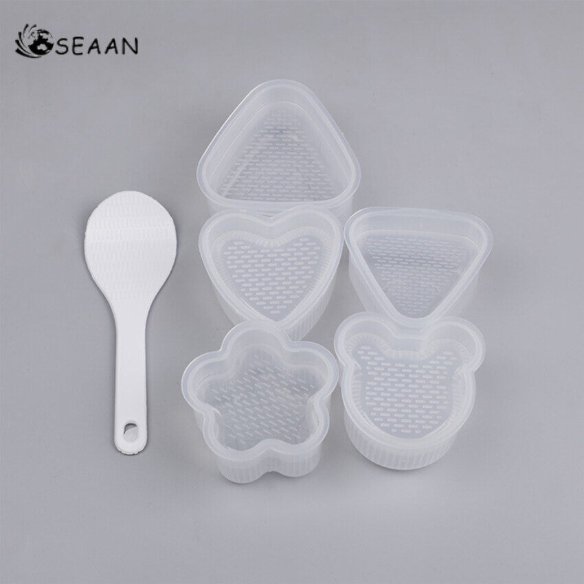 Bộ Dụng Cụ Làm Sushi, Khuôn Làm Sushi 5 Món Bộ Dụng Cụ Làm Sushi Trái Tim Hình Tam Giác Tự Làm Sushi Dụng Cụ Nấu Ăn