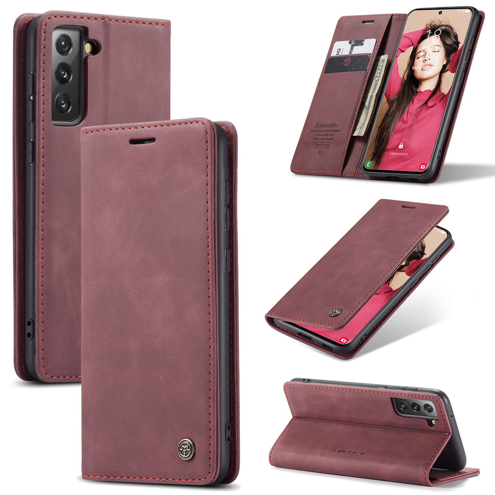 CASEME 013 Series, Dành Cho Samsung Galaxy S20 S20 Plus S20 Ultra S20 FE S10 Plus S10E S10 5G S10 Lite S9 Plus S8 Plus Bao Da Lật Tự Động S7 Ege Dành Cho Samsung Galaxy S21 FE S21 Plus S21 Ultra