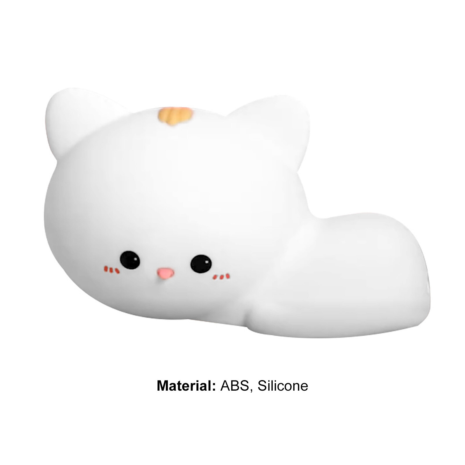 Terylin Sleeping Cat USB Pat Remote Control LED Silicone Night Light Desk Bedside Lamp