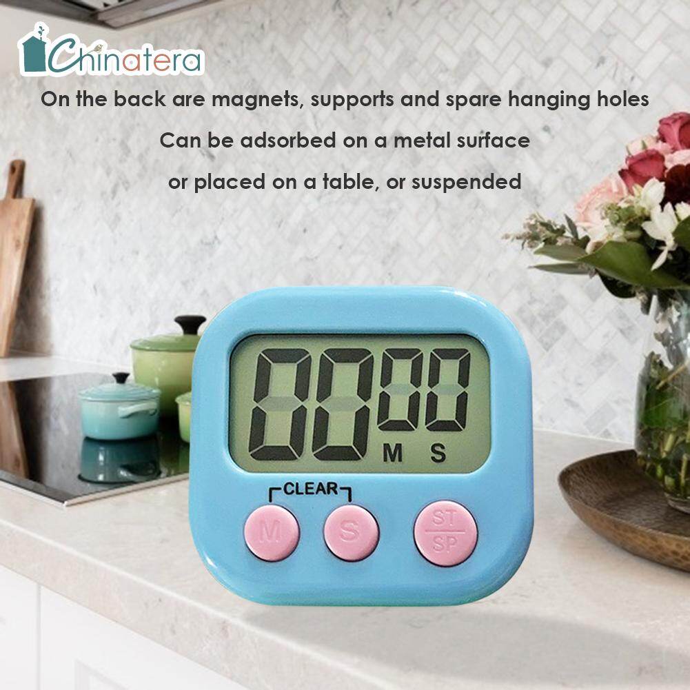 [Chinatera] Cute Mini LCD Electronic Digital Display Screen Timer Magnetic Kitchen Cooking Table Countdown Alarm Clock Stopwatch with Stand