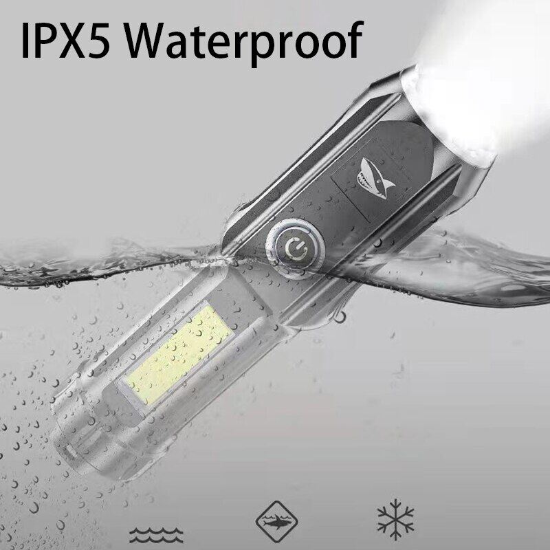 Super bright torch light powerful japan original mini Flashlight rechargeable torchlight powerful flash light rechargeable waterproof original Led Flash Light zoomable Flashlight cob light 18650 Battery Flashlight Outdoor Camping Hiking led tourch light