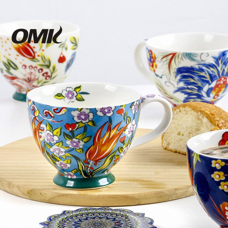 OMK American hand-painted ceramic 450ML breakfast cup mug coffee