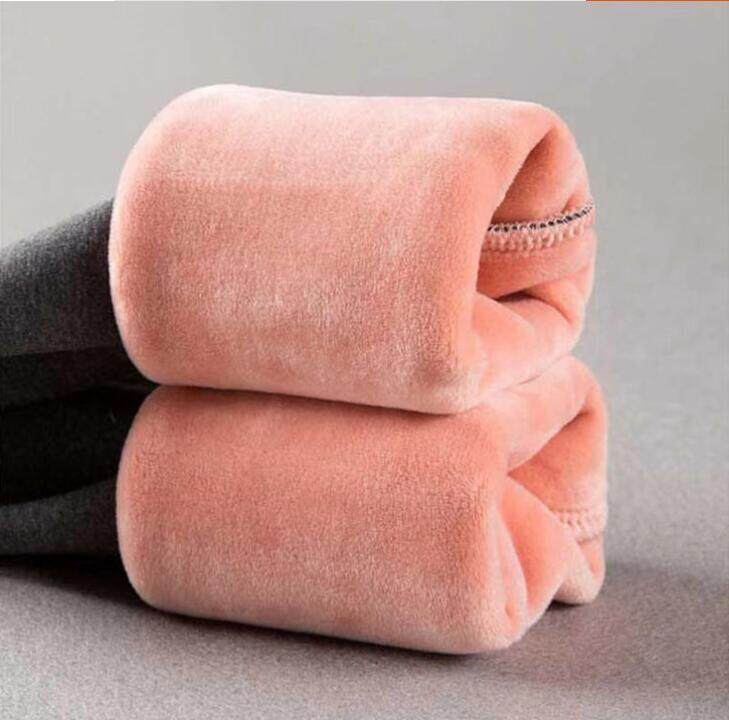 ECHOLI Quần Legging Cotton Cho Nữ Thời Trang Giản Dị Mùa Thu Và Mùa Đông Quần Nhung Dày Ấm Eo Cao Cộng Với Kích Thước Quần Legging Nữ Mềm