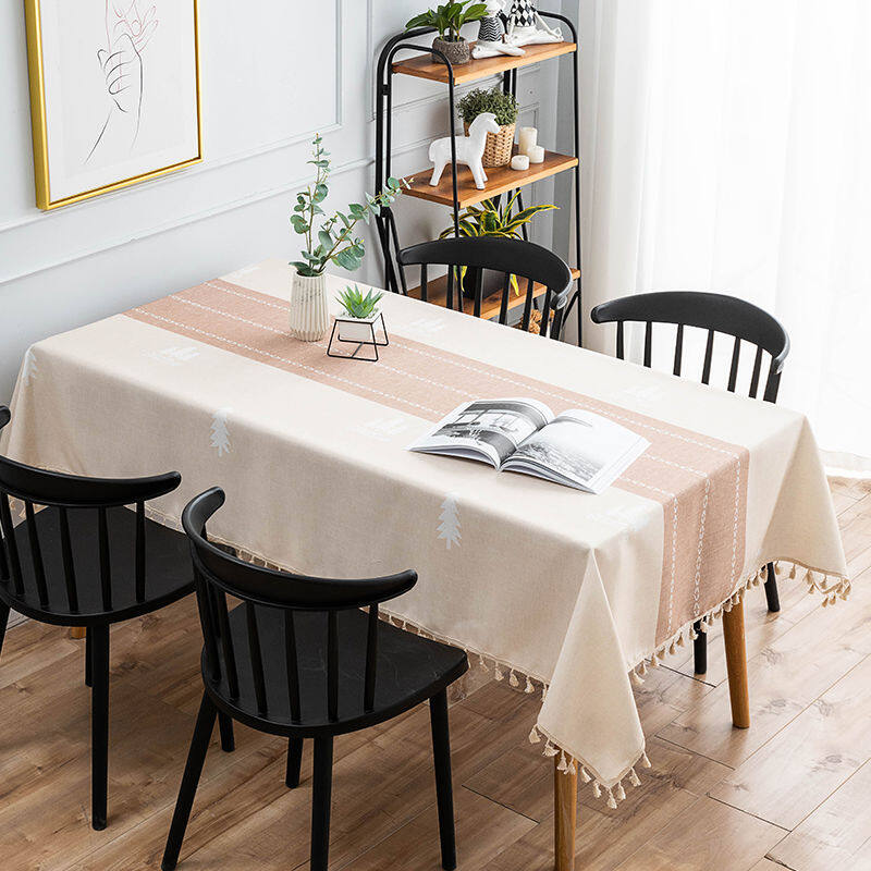 Lovehome Tablecloth 2 4 6 8-Seater Rectangular Dining Table Cloth Waterproof Oilproof Hotproof Table Cover