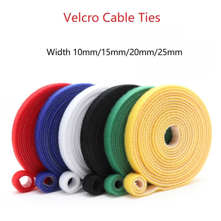 Velcro Cable Tie Straps Width 10mm/15mm/20mm/25mm Back To Back Hook And ...