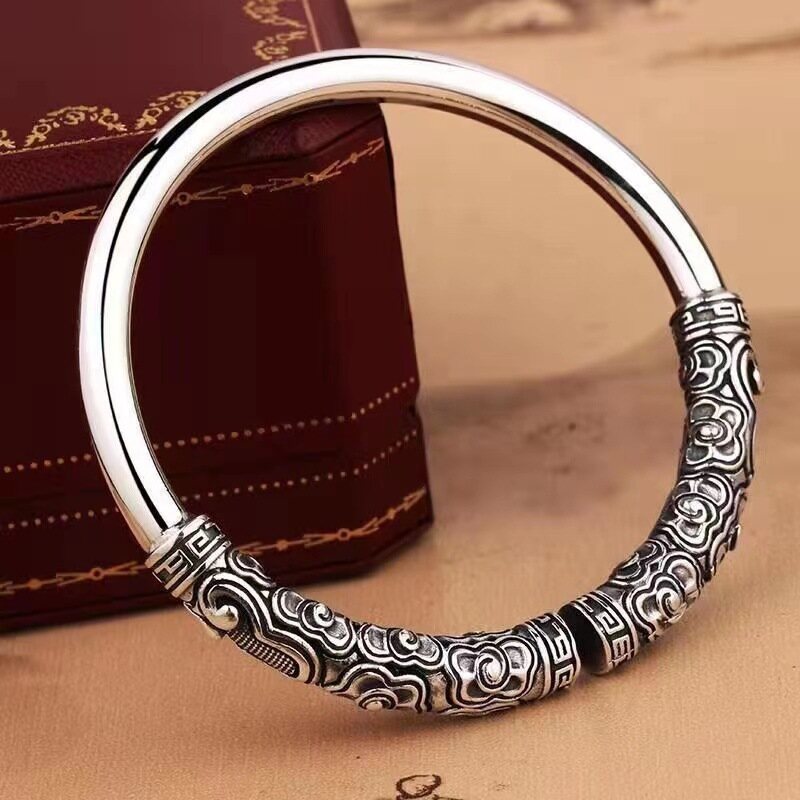 LR-Gold hoop stick bracelet domineering fashion personality retro opening Sun Wukong Qitian Dasheng Xiangyun bracelet amulet men and women continue that bracelet