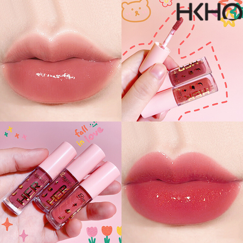 HKHO Glass Mirror Lip Glaze Lipstick Moisturizing Liptint