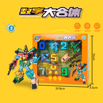 ELALA Blind Box Randomly Box Assemble Building Blocks Action Figure Robots Transformation Car Deform Number Letters Alphabet Math Toys