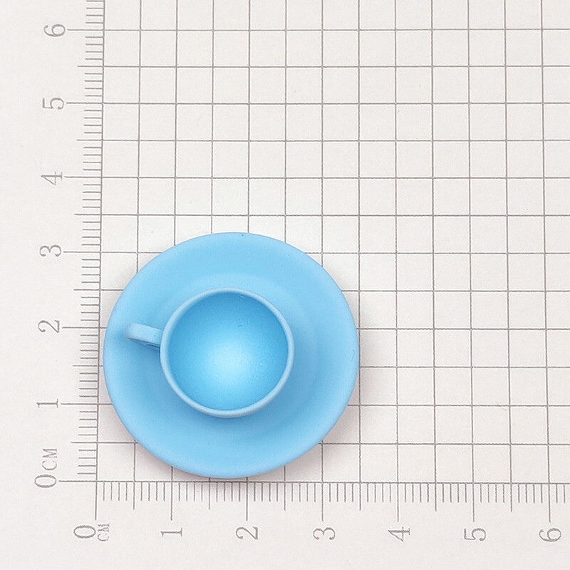 Blowing Miniature Dollhouse Afternoon Tea Cup Saucer Tableware Kitchen Accessories