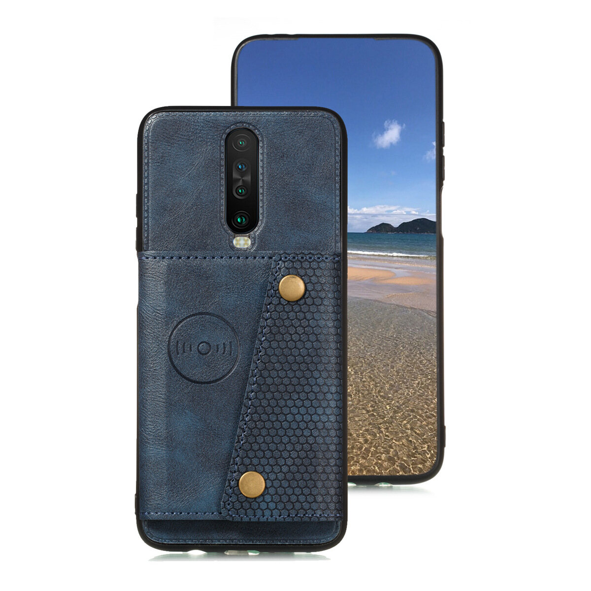 Cho Redmi K30 Pro Da Trường Hợp Nhiều Folio lật Bìa Wallet Trở Lại Trường Hợp Shell, Có Thể Làm Việc Với gắn trên xe hơi, Ẩn thẻ tín dụng ID Khe Cắm Chủ, Retro nút kim loại Clasp, Đứng Hỗ Trợ