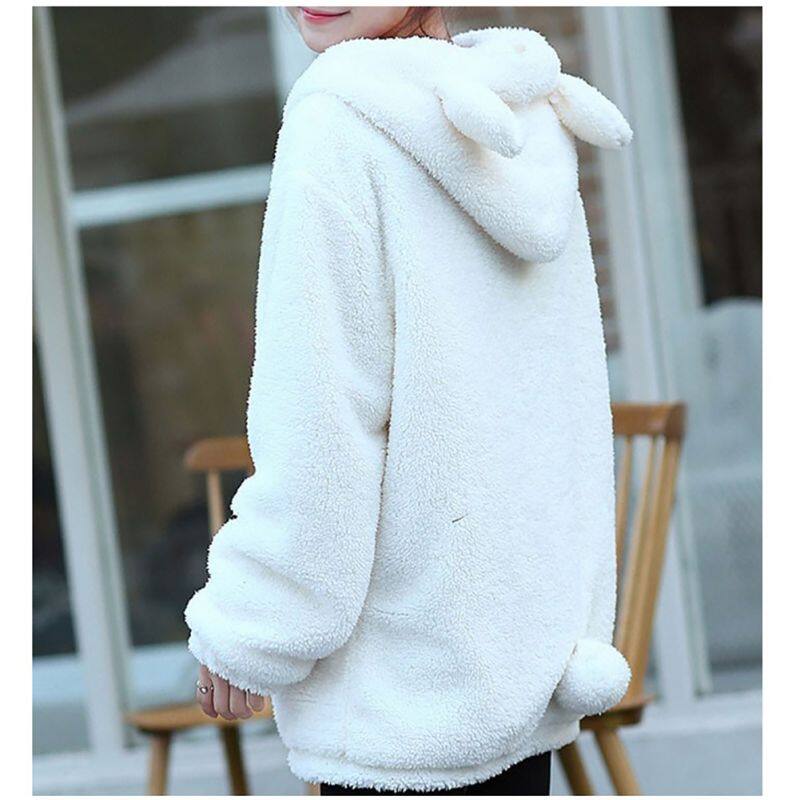 fluffy bear ear hoodie