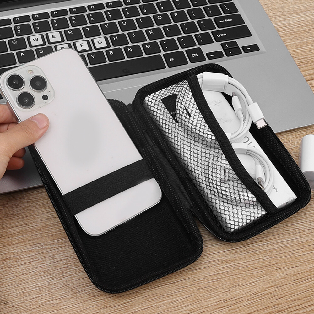 Eva Túi chống nước ổ lưu trữ di động Hộp túi có khoá kéo vuông Tai nghe container Tai nghe bluetooth phụ kiện kỹ thuật số lưu trữ hộp lưu trữ cáp dữ liệu hộp