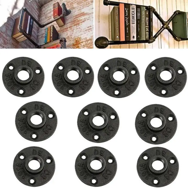 10pcs 1 2 Inch Malleable Threaded Floor Flange Iron Pipe Fittings