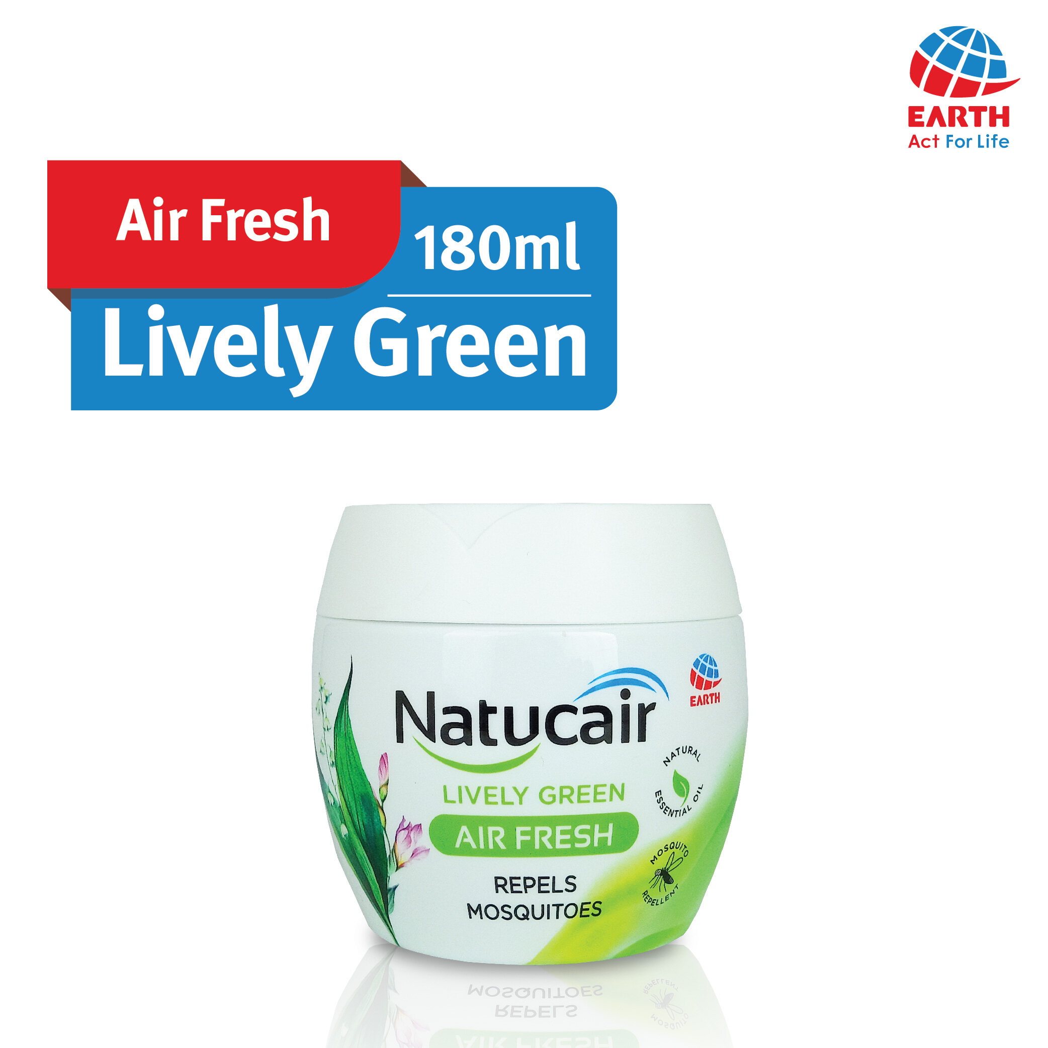 Natucair Air Fresh Mosquito Repellent Gel Lively Green 180g Air
