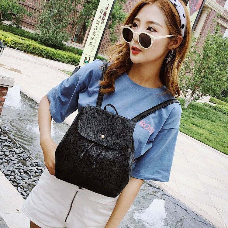 NIDALE✨ 【Free Shipping Miễn phí vận chuyển】Ba Lô Họa Tiết Da Mềm Ba Lô Nhỏ Thường Ngày Hàn Quốc Cho Nữ Túi Sinh Viên Đa Năng Xu Hướng Đường Phố Mới 2019🌸