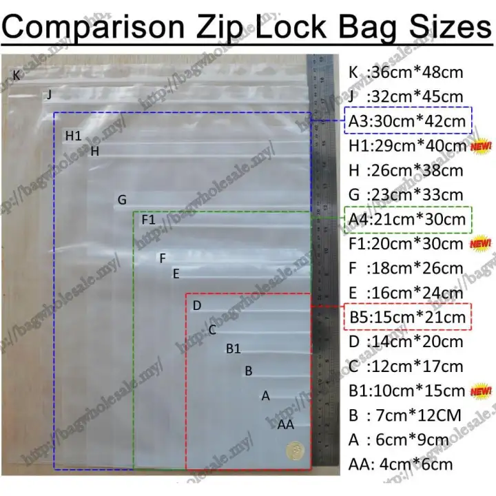 a4 ziplock bags