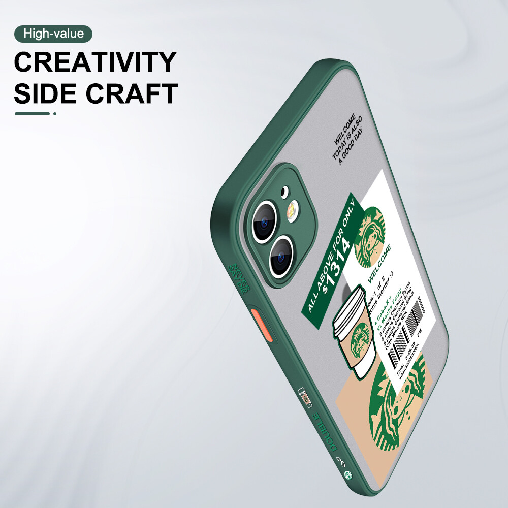 Ốp Honinga Mới, Ốp Cho Samsung Galaxy Note 10 Note10 Plus Starbucks Ốp Lưng Điện Thoại Trong Suốt Thiết Kế Họa Tiết Cạnh Bên Ống Kính Máy Ảnh Protector Vỏ Bọc Ốp Cứng Cho Bé Trai Bé Gái