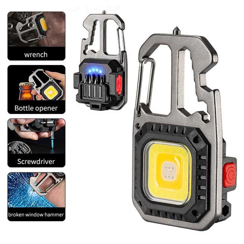 Portable Mini Multifunctional COB Keychain Light /USB Rechargeable Floodlight /Outdoor Work Camping Light