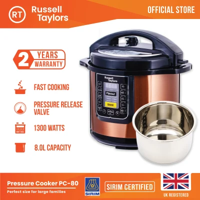 Russell Taylors 8L Electric Pressure Cooker PC-80 stainless steel pot - Electric Multi Cooker Rice Cooker