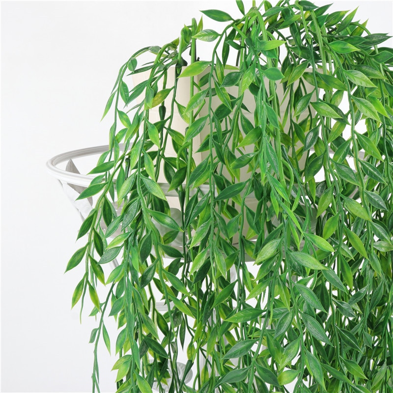 [YOU RANG] 94 cm 5 branches simulation wicker willow bamboo leaves rattan false willow tree home decoration green leaf plants wall hanging