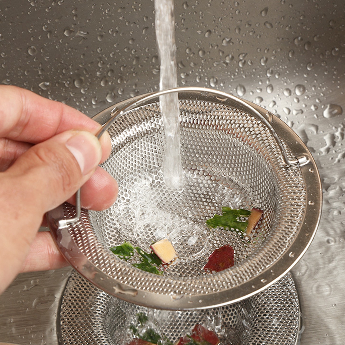 LITCHII Kitchen with Handle Bathroom Filter Fine Mesh Waste Stopper Colander Sink Drain Strainer Basket Catcher