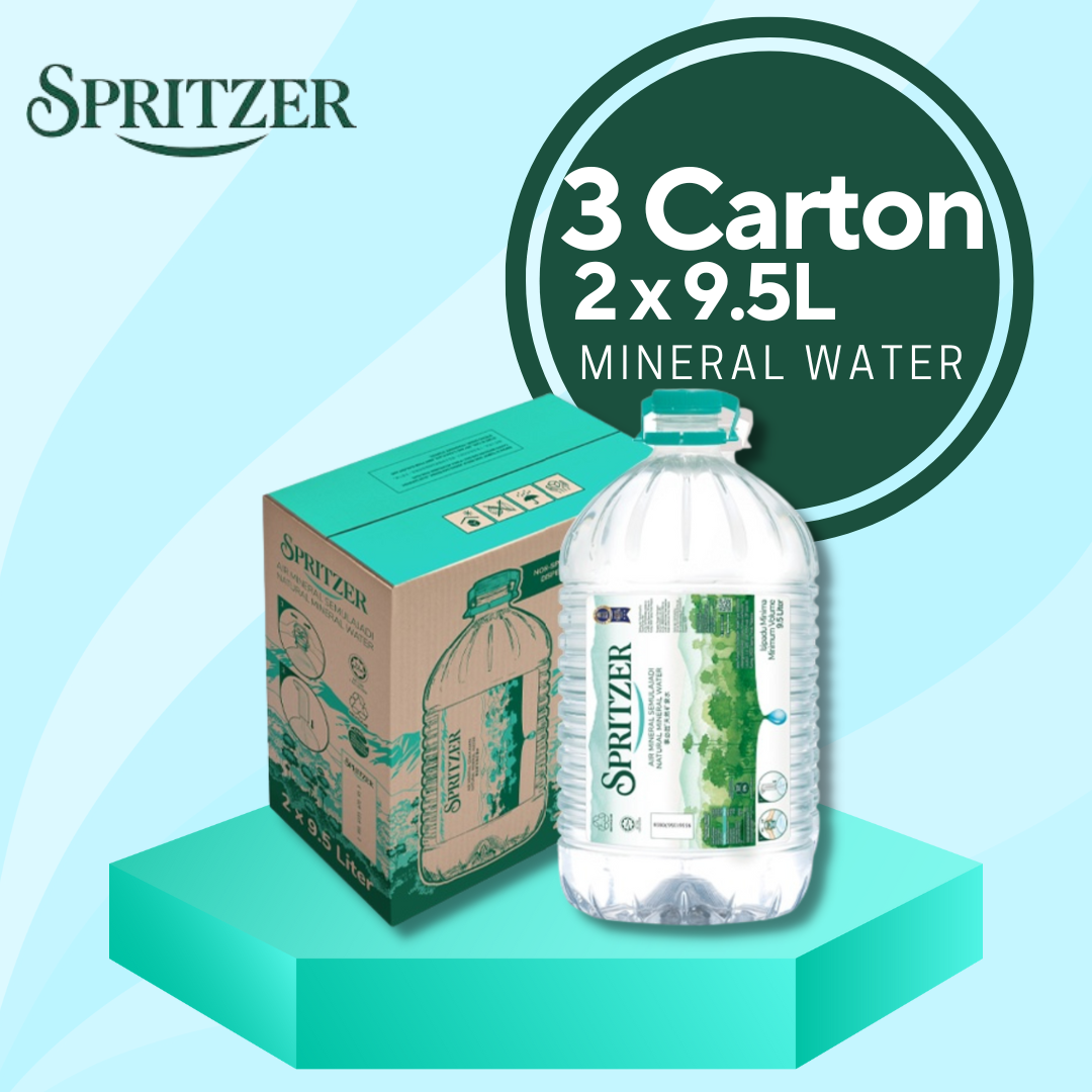 【WEST MALAYSIA EXCEPT MELAKA】SPRITZER Mineral Water (3 CARTONS 9500ml x ...