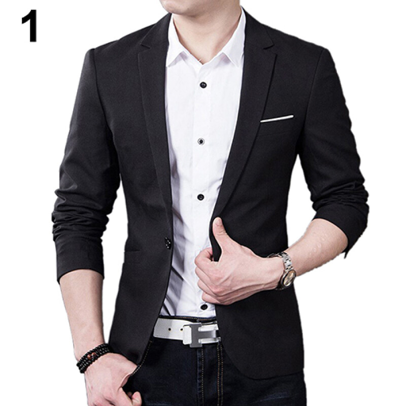 Wenchengbo®Áo Khoác Nam Công Sở Mỏng Trang Trọng Áo Khoác Một Nút Ve Áo Dài Tay Có Túi