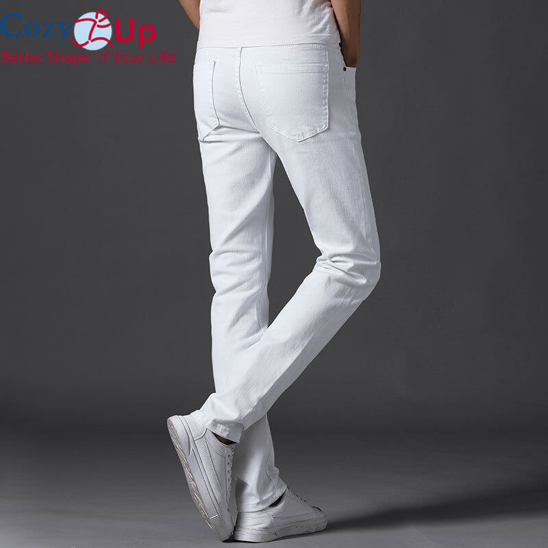Cozy Up Quần Jean Nam Mới Màu Trơn Dáng Ôm Vải Bông Chéo Dáng Suông Rửa