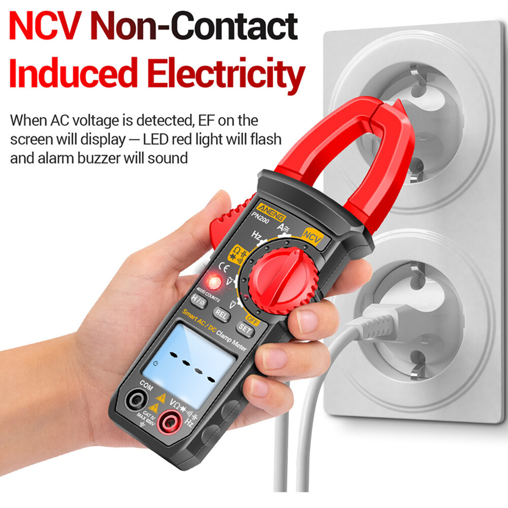 Shockley ANENG Ampe Kế Kẹp AC/DC Ampe Kế Điện Trở Điện Dung Đồng Hồ Kẹp Đo Điện Kỹ Thuật Số Đa Năng Chống Cháy Độ Chính Xác Cao Cho Thợ Điện