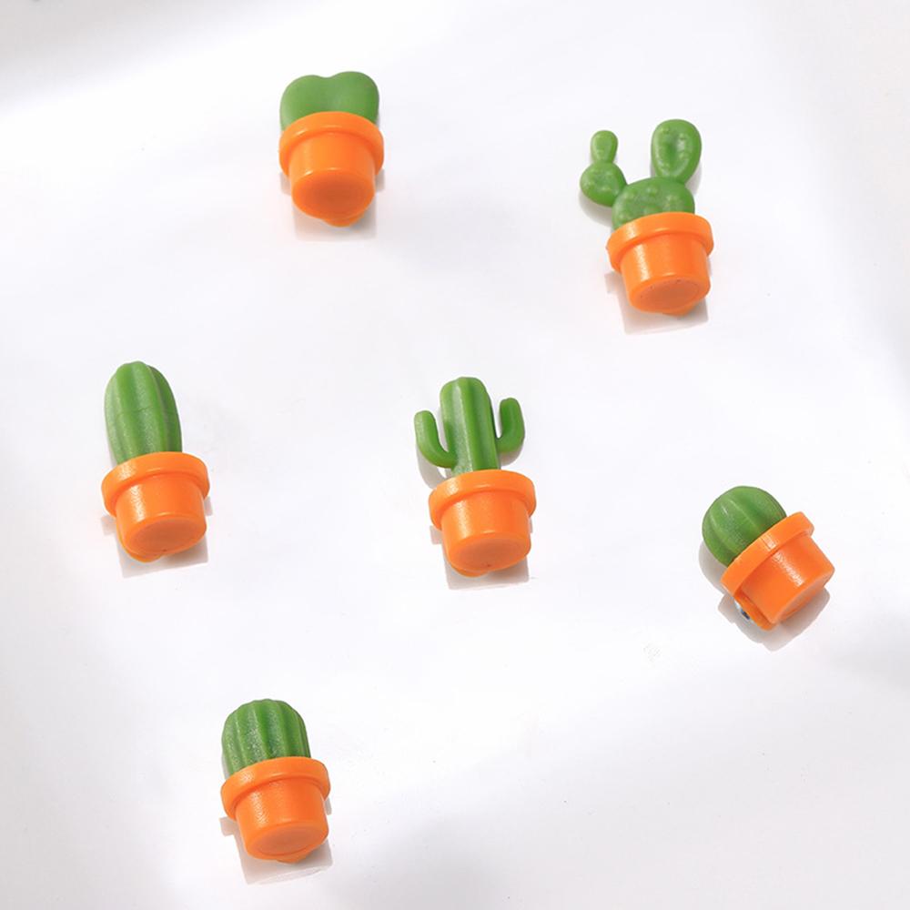 6PCS/Lot Refrigerator Magnet Cute Kitchen Message Board Home Decoration Magnetic Stickers Simulation Cactus Refrigerator Magnet Succulent Potted