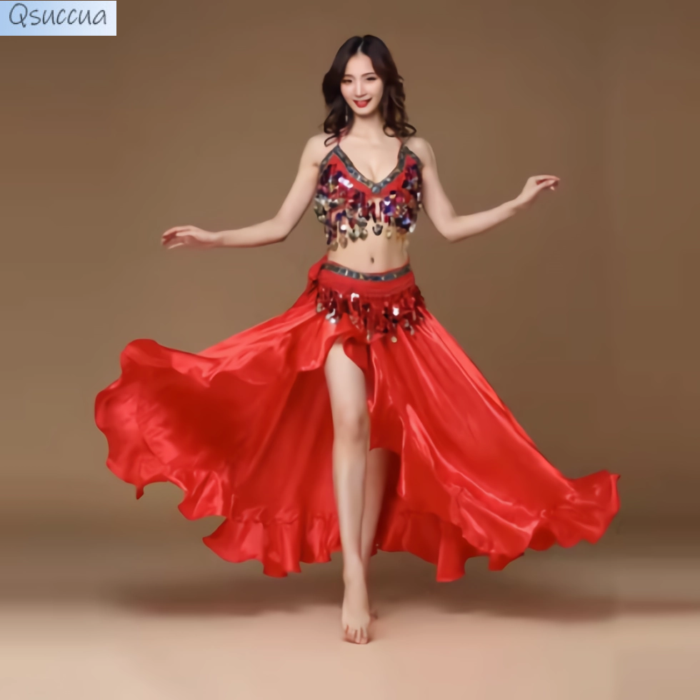 New Adult Women's Belly Dance Costume Oriental Belly Dance Skirt Stage Performance Belly Skirt Indian Dancers Annual Conference Long Dress Set