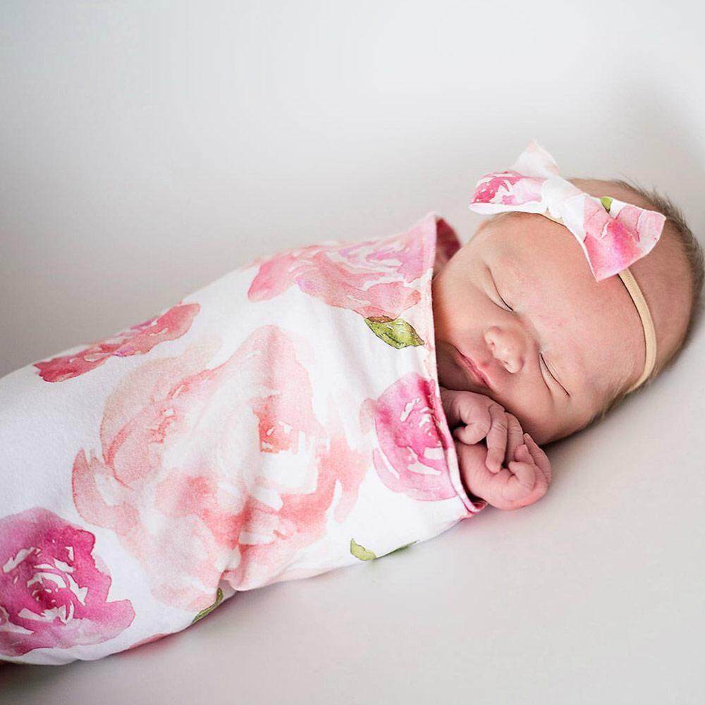 Headband Photo Prop Costume Newborn Baby Girls Lace Cocoon Swaddle Wrap Blanket