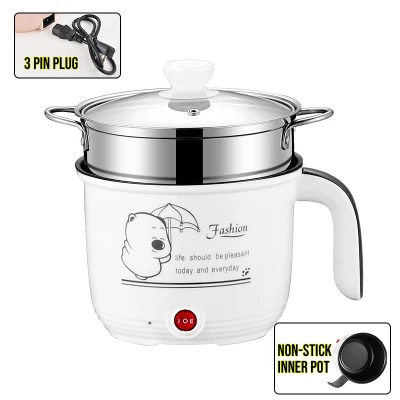 1.8L Multifunction Inner Non-Stick Coating Pot Electric Mini Cooking Pot Steamer 1.8 Litre Mini Rice Cooker Multi Cooker