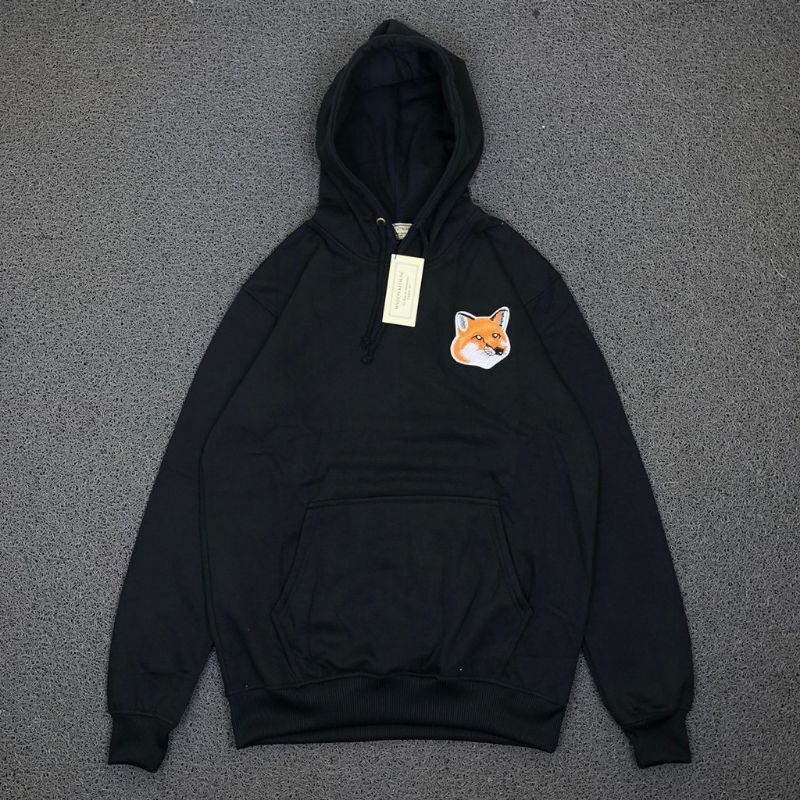 Hooded Sweater Fashion Loose Chest Yellow Fox Embroidered Men and Women with The Same Loose Long-sleeved Sweater Collar+tag