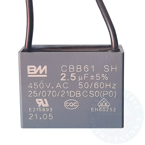 BM Fan Capacitor CBB61 450V 0.8 10 uF Kapasitor Kipas Compatible with