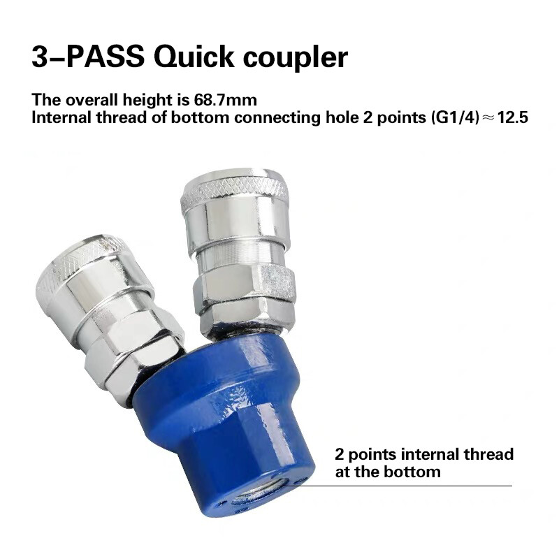 AumoPro 1 Chiếc Đầu Nối Máy Nén Khí Đầu Nối Khí Nén 1/4 Ống Góp Máy Nén Khí Đầu Nối Nhanh 2 Chiều Đầu Nối Nhiều Ống Khớp Nối Khí Nén Đầu Chia Khối Ống Góp Kết Nối Nhanh
