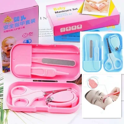 Baby Manicure Kit Set (5 IN 1) Baby Nail Care Set, Safe Baby Nail Clipper, Scissor, File & Tweezer for Newborn Infant
