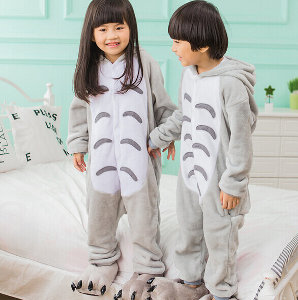 Kids Kigurumi Totoro Onesie Anime Cosplay Pajama Children Animal Cartoon Jumpsuit Sleepwear Halloween Party Homewear