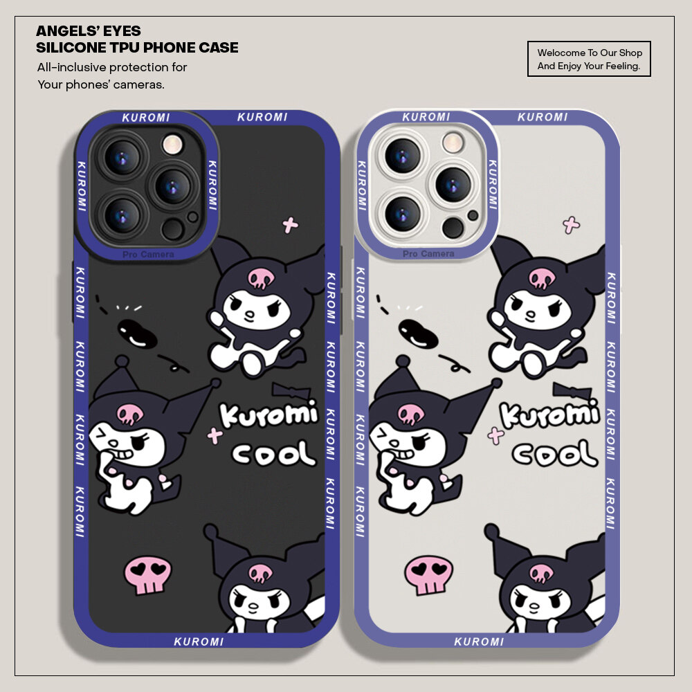 Jizetin Phone Case Casing For Redmi Note 11 Note 11 Pro Note 11 Pro 5G Note 11S Note 10 Note 10 5G Note 10 Pro Note 10S Case Girl Lovely Cartoon Kuromi Phone Case Soft Rubber Cellphone Casing New Full Cover Camera Protection Shockproof Case