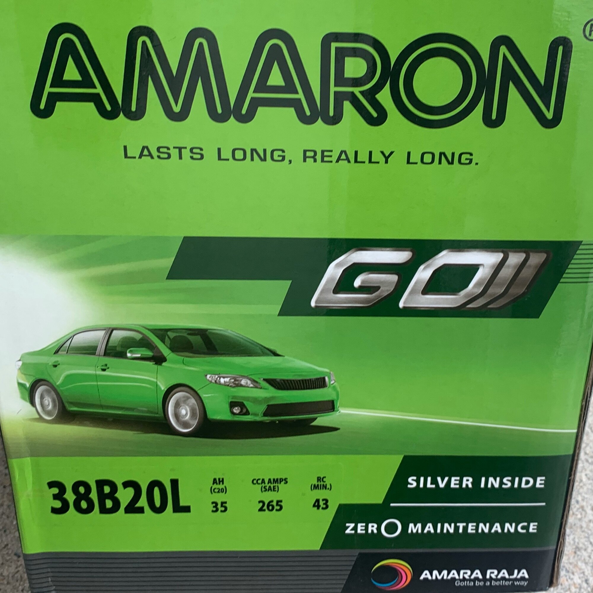 38bl Amaron Mf Car Battery Amaron Go Ns40zl Lazada
