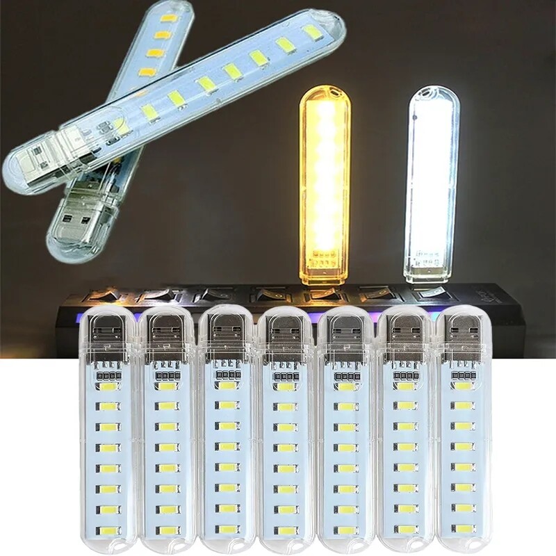 2pcs 8LED USB Mini Đèn LED đọc sách tiết kiệm năng lượng đèn Đèn ngủ USB