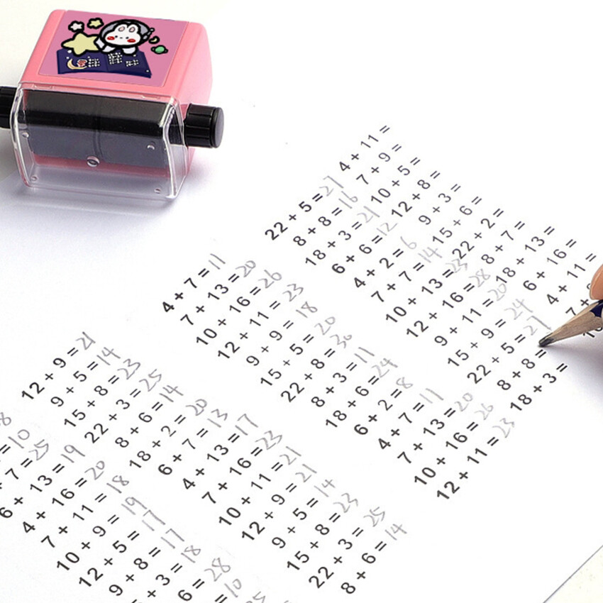 【Hot Sale+In Stock】Math Practice Number Rolling Stamp Addition And Subtraction Question Stamp Within 100 Pupils Maths Questions Digital Roller Type
