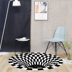 Vòng lưới màu trắng đen Thảm 3D Vortex phòng ngủ phòng chống trượt thảm sàn thảm chùi chân thảm