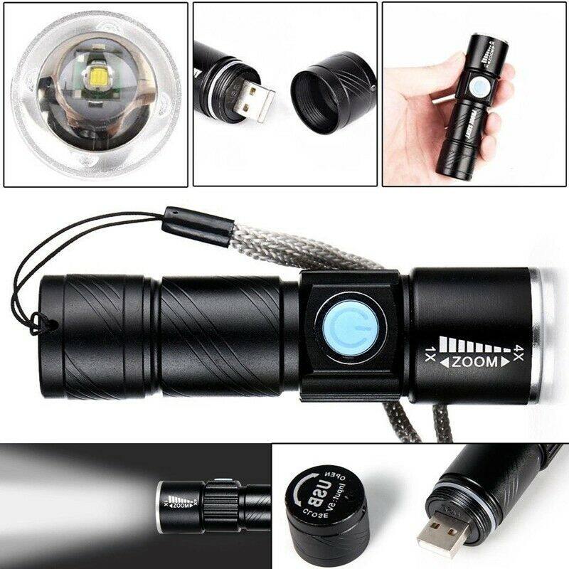 Bitak Đèn LED CREE MINI Siêu Sáng Đèn Pin Sạc USB Chiến Thuật Đèn