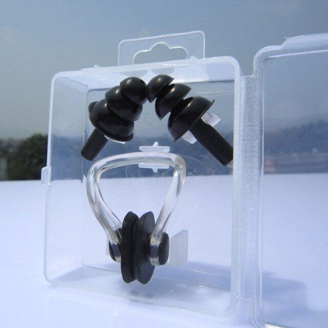 3PCS Unisex Nose Clip Earplugs Waterproof Swimming Nose Clip Soft Silicone Ear Plugs Set Surf Diving Swimming Pool Accessories