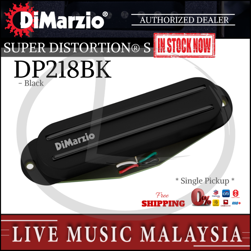 DiMarzio DP218BK Super Distortion S Strat Humbucker Pickup, Black (DP218/DP-218) Malaysia