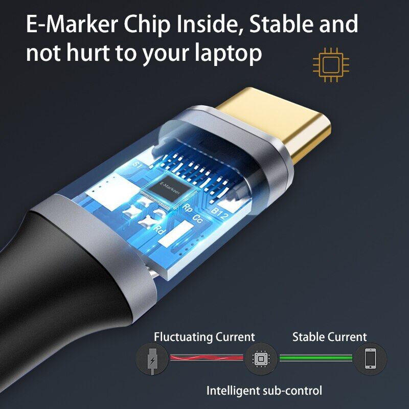 Cáp USB C 100W 5A Bộ Chuyển Đổi Cáp Dữ Liệu Type C Sạc Nhanh USB 3.1 Gen 2 10Gbps Cho Máy Tính Xách Tay Máy Tính Xách Tay Mackb-ook