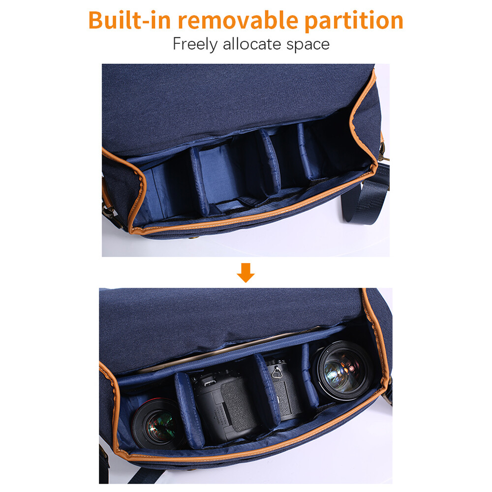 K & F CONCEPT Túi Đựng Máy Ảnh Đeo Vai Chống Sốc Túi Máy Ảnh Xách Tay Túi Đựng Tài Liệu Cho DSLR/SLR/Máy Ảnh Không Gương Ốp Với Đồ Giữ Bút Có Thể Tháo Rời Phù Hợp Với Máy Tính Xách Tay 14 Inch
