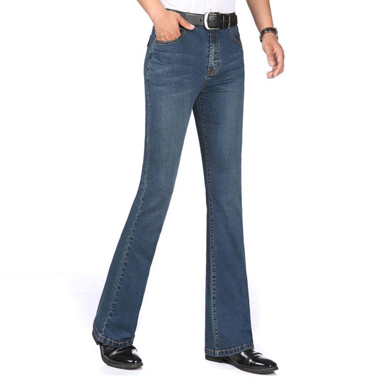 Jeans Men Summer Thin Men's Stretch Denim Flare Pants Light Blue Spring Jeans New Slim Flare Pants