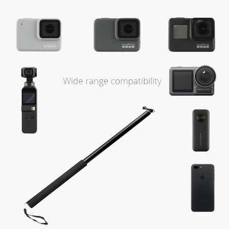 3M สีดำอะลูมินัมอัลลอย Monopod Selfie Stick สำหรับ Insta360 One X/DJI OSMO Action/กระเป๋า/GoPro HERO 7 6 5 ขาตั้งกล้องอุปกรณ์เสริม